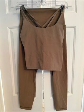 Crossback Tank Top & Legging set in Brown